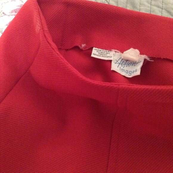 Vintage 1970s Red Action Images A-Line Midi Skirt - Picture 5 of 5